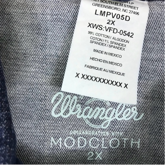 Modcloth x Wrangler Dependable Denim Vest 2X Dark Wash Cowgirl Western Casual - Picture 7 of 8